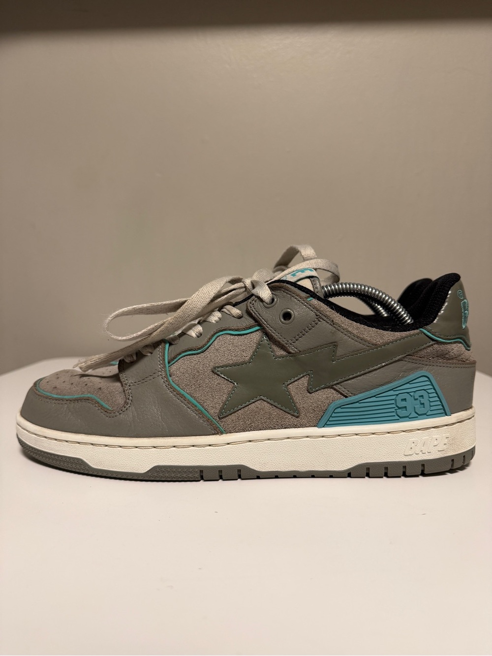 A Bathing Ape Bape SK8 Sta Grey Turquoise Sneakers Men’s US 10